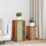 Soportes para plantas 2 unidades madera maciza reciclada