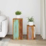 Soportes para plantas 2 unidades madera maciza reciclada