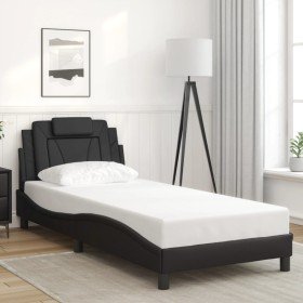 Estructura de cama sin colchón cuero sintético negro 90x190 cm en Camas y somieres | Comprar online en Foro24