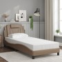Estructura cama sin colchón cuero sintético capuchino 90x190 cm