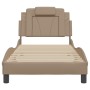 Estructura cama sin colchón cuero sintético capuchino 90x190 cm