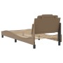 Estructura cama sin colchón cuero sintético capuchino 90x190 cm