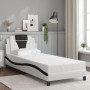 Estructura de cama con cabecero cuero sintético blanco y negro