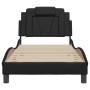 Estructura de cama sin colchón cuero sintético negro 90x200 cm