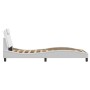 Estructura de cama sin colchón cuero sintético blanco 90x200 cm