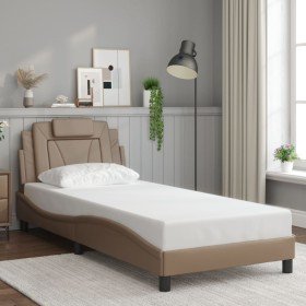 Estructura cama sin colchón cuero sintético capuchino 90x200 cm en Camas y somieres | Comprar online en Foro24