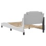 Estructura de cama sin colchón cuero sintético blanco 100x200cm