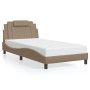 Estructura cama sin colchón cuero sintético capuchino 100x200cm