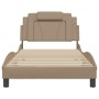 Estructura cama sin colchón cuero sintético capuchino 100x200cm