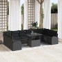 Conjunto de sofá de jardín 11 pcs Negro 100 x 55 x 73 cm