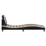 Estructura de cama con cabecero cuero sintético negro y blanco
