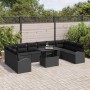 Conjunto de sofá de jardín 11 pcs Negro 100 x 55 x 73 cm
