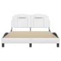 Estructura de cama sin colchón cuero sintético blanco 120x200cm