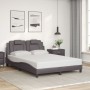 Estructura de cama sin colchón cuero sintético gris 120x200 cm