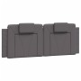 Estructura de cama sin colchón cuero sintético gris 120x200 cm