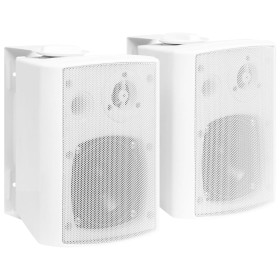 Altavoces estéreo de pared 2 uds blanco interior exterior 80 W