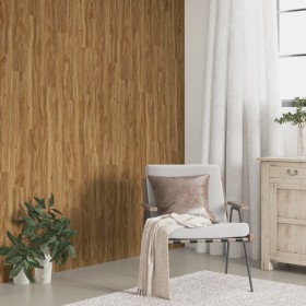 Paneles de pared con aspecto de madera PVC marrón 4,12 m²