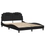 Estructura de cama sin colchón cuero sintético negro 140x200 cm