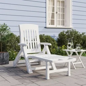 Folding sun lounger with white PP wheels by vidaXL, Loungers - Ref: Foro24-364696, Price: 134,13 €, Discount: %