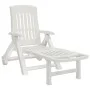 Folding sun lounger with white PP wheels by vidaXL, Loungers - Ref: Foro24-364696, Price: 134,13 €, Discount: %