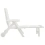 Folding sun lounger with white PP wheels by vidaXL, Loungers - Ref: Foro24-364696, Price: 134,13 €, Discount: %