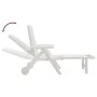 Folding sun lounger with white PP wheels by vidaXL, Loungers - Ref: Foro24-364696, Price: 134,13 €, Discount: %