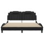 Estructura de cama sin colchón cuero sintético negro 160x200 cm