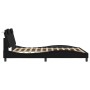 Estructura de cama sin colchón cuero sintético negro 160x200 cm