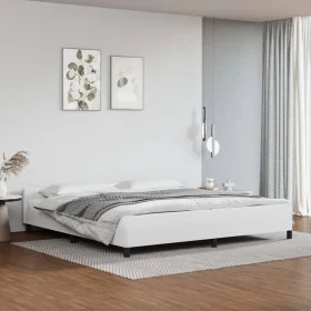White synthetic leather headboard bed frame 200x200 cm by vidaXL, Beds and slatted bases - Ref: Foro24-347520, Price: 136,28 ...