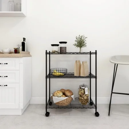 3-tier shelving unit with wheels black 60x35x81 cm 150 kg by vidaXL, Industrial shelving - Ref: Foro24-324626, Price: 56,02 €...