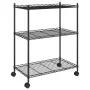 3-tier shelving unit with wheels black 60x35x81 cm 150 kg by vidaXL, Industrial shelving - Ref: Foro24-324626, Price: 56,02 €...