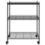 3-stöckiges Regal mit Rollen schwarz 60x35x81 cm 150 kg von vidaXL, Industrieregale - Ref: Foro24-324626, Preis: 60,49 €, Rab...