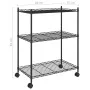 3-tier shelving unit with wheels black 60x35x81 cm 150 kg by vidaXL, Industrial shelving - Ref: Foro24-324626, Price: 56,02 €...