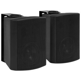 Altavoces estéreo de pared 2 uds negro interior exterior 100 W