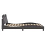 Estructura de cama sin colchón cuero sintético gris 160x200 cm