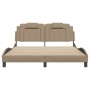 Estructura cama sin colchón cuero sintético capuchino 160x200cm