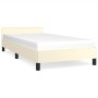 Bettgestell mit Kopfteil aus cremefarbenem Kunstleder 90x200 cm von vidaXL, Betten und Lattenroste - Ref: Foro24-347479, Prei...
