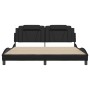Estructura de cama sin colchón cuero sintético negro 180x200 cm