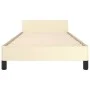 Bed frame with headboard cream synthetic leather 90x200 cm by vidaXL, Beds and slatted bases - Ref: Foro24-347479, Price: 81,...