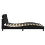 Estructura de cama sin colchón cuero sintético negro 180x200 cm