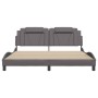 Estructura de cama sin colchón cuero sintético gris 180x200 cm