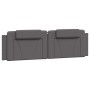 Estructura de cama sin colchón cuero sintético gris 180x200 cm