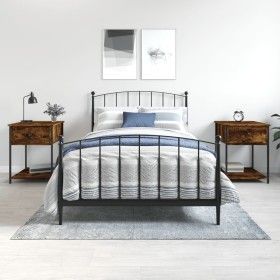 Mesitas noche 2 uds madera ingeniería roble ahumado 44x45x58 cm de vidaXL, Mesitas de noche - Ref: Foro24-825848, Precio: 53,...