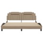 Estructura cama sin colchón cuero sintético capuchino 180x200cm