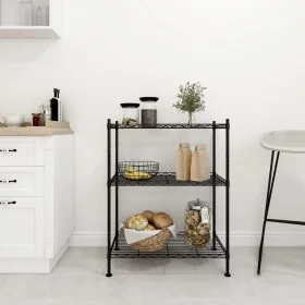 Black 3-tier storage shelf 60x35x76 cm 150 kg by vidaXL, Industrial shelving - Ref: Foro24-324620, Price: 44,53 €, Discount: %