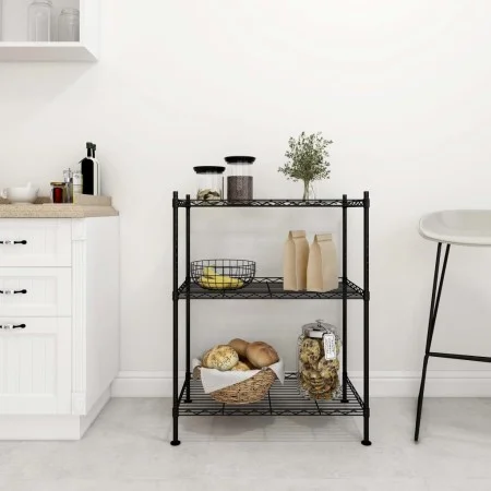 Schwarzes 3-stufiges Lagerregal 60x35x76 cm 150 kg von vidaXL, Industrieregale - Ref: Foro24-324620, Preis: 44,53 €, Rabatt: %