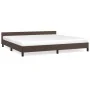 Estructura de cama cabecero cuero sintético marrón 200x200 cm de vidaXL, Camas y somieres - Ref: Foro24-347522, Precio: 109,2...