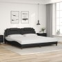 Estructura de cama sin colchón cuero sintético negro 200x200 cm