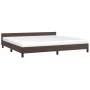 Estructura de cama cabecero cuero sintético marrón 200x200 cm de vidaXL, Camas y somieres - Ref: Foro24-347522, Precio: 109,2...