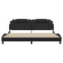 Estructura de cama sin colchón cuero sintético negro 200x200 cm